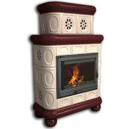 Каминная облицовка КимрПечь Медальон пристенная двухъярусная Вишня